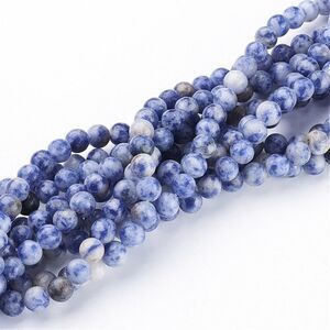 6MM Blue Spot Jasper Beads-ONE Gemstone Bead Strand-Jewelry Making Crafts NWT